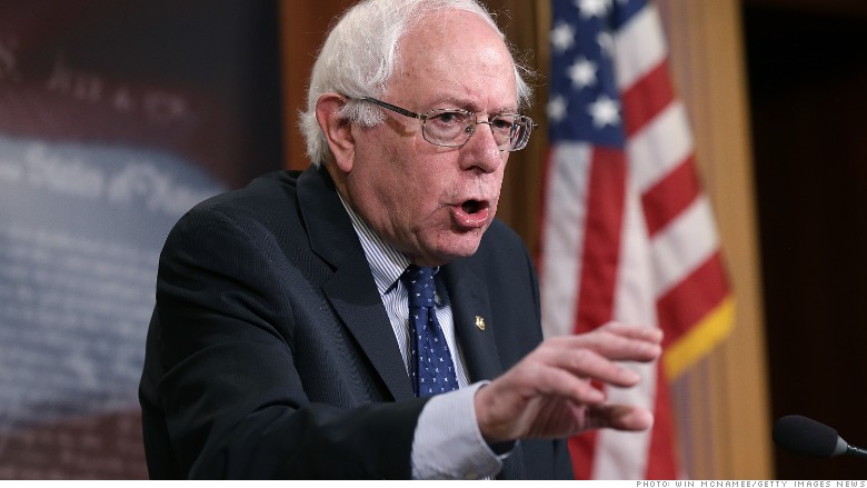 Sanders delivering a speech on health care.